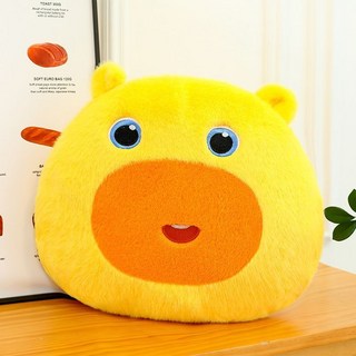 可愛水豚造型抱枕 絨毛玩偶 坐墊 靠枕, 嚕嚕抱枕【柔軟米蘭貂】,40釐米*35釐米