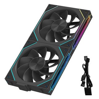 JUMPEAK SM120 240mm 모듈형 무선 접합 PC 케이스 냉각 팬 컴퓨터 워터 쿨러 용 ARGB, 02 Reverse Blades, 01 ARGB, 02 2 Fans Black Reverse