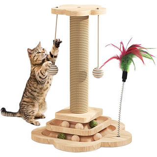 SUNNI 캣타워 & 플레이크 스트레스 해소 스크래쳐, 1개, White