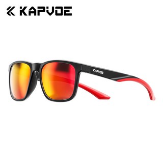 kapvoe 카프보에 편광 선글라스 K2A35-QTC 남녀공용 초경량 UV 차단 데일리 여행, 블랙+레드, 1개