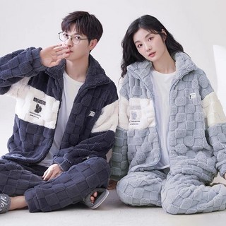 11@27毛睡衣 冬天居家服 睡衣冬天 睡衣 毛毛睡衣 長袖睡衣 秋冬季加厚法蘭絨情侶睡衣女韓版男士保暖珊瑚絨家居服