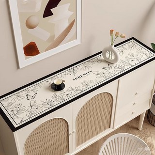 【家居爆款】小香風桌墊防水耐臟防油電視櫃皮革防燙臺麵墊子多功能餐桌家居 桌布 1218 UXMK, 風情-皮革桌墊,30*160cm, 1個