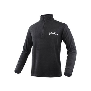 검정 로카 하프 집업 후리스 ROKA 태극기 밀리터리 군대 겨울 방한 긴팔 티셔츠