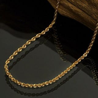 주리에떼 14K/18K 여자 데일리 이태리 체인 골든 로프 목걸이