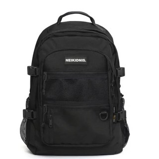 韓國NEIKIDNIS Absolute Backpack 後背包，韓國品牌，男女同款學生書包, 無抽繩款-黑色