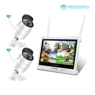 YESKAMO 예스카모 12인치 모니터 일체형 녹화기 보안 CCTV 카메라 세트 300만화소 8채널 스마트 카메라 예스카모 KR-NK03-10802-2TB, 1개