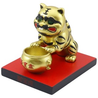 七代聚寶虎公仔 虎爺公仔擺飾 黑虎將軍公仔 金虎爺模型公仔