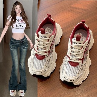 增高厚底顯腳鞋女老爹女款2025新款透氣百搭休閒運動鞋