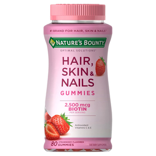 미국산 네이처스바운티 헤어 스킨 네일 딸기맛 80구미 비오틴 Nature's Bounty Hair Skin Nails Biotin 선물증정, 1개, 80정