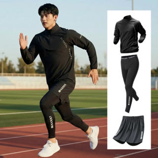 코다64 남자 헬스복 러닝복 트레이닝복 긴팔 반팔 운동복 상하의 세트 드라이핏 기능성 스포츠웨어 3종세트