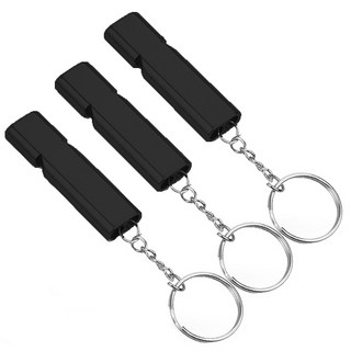 고아웃타운 호신용 호루라기 키링 열쇠고리, 블랙, 3개