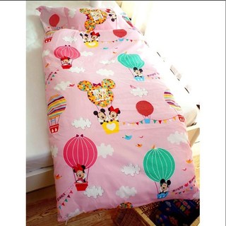 愛北鼻 台灣製造 兒童卡通睡袋 幼教, 米奇米妮熱氣球粉, 1個