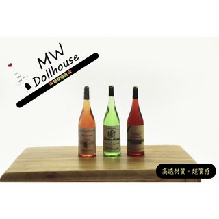 隨草憶境 高透品質4件套 迷你酒瓶 娃娃屋模型 葡萄酒 紅酒 香檳 飲料 食玩模型 微縮場景, 1個, 紅棕款