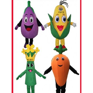 야채 인형탈 농산물 축제 행사용 토마토 고추 감자 고구마 옥수수, 원 사이즈 호박색 밝은 녹색