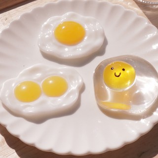 레진몰드 계란후라이 불투명 실리콘 몰드 (2액형 전용) DIY 공예용 쪼만한마을, 2.쌍계란몰드 (M-42)