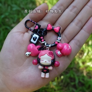 個性可愛吊飾 汽車鑰匙扣 包包掛件 情侶書包掛飾 生日禮物, 1個, 抱抱Sp黑1精美手繪鑰匙扣