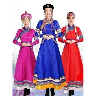 민족 데일리 여성 전통 몽골 드레스 의상 가운 파티복