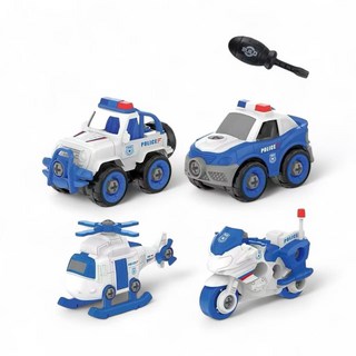 拆裝工程車玩具，兒童益智拆卸組，多款工程車可選，培養手眼協調能力, 警察, 1套