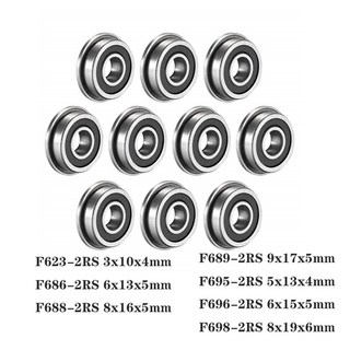 VORON 플랜지 F695 F698 10PCS F688 2RS 프린터 F623 F686 F689 F696 깊은 5X13X4MM 3D 소형, ABEC3, 10 개, F689 2RS 9x17x5mm, 10개