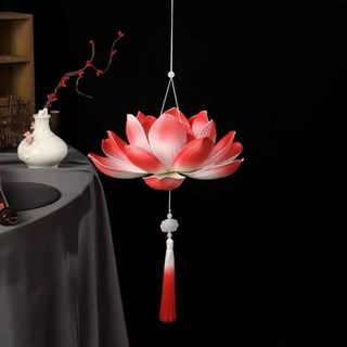 手提發光荷花燈籠 古風漢服拍照道具 春節走秀表演舞蹈裝飾