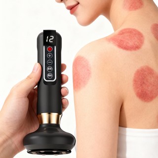 Donmmo 부항기 부항 원리 12단 무선 전동 찰떡 부항기+온열찜질+자동배기 3in1, 회색