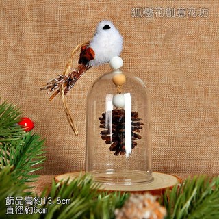 白鳥造型壓克力風鈴裝飾/白鳥鈴鐺裝飾/聖誕造型吊飾，居家聖誕節慶裝飾掛件, 1個, 白鳥松果, 白鳥松果