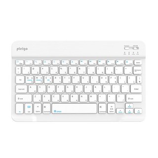 PLEIGO 무선 저소음 휴대용 파스텔 슬림 블루투스 키보드, 화이트, KB10