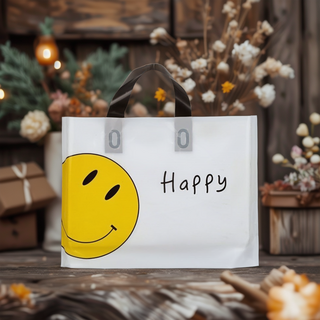 노리스 노리스 50p 스마일 비닐 쇼핑백 투명 손잡이 비닐백 PE 답례품 가방 선물 봉지 포장 봉투