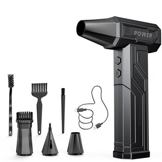 ACMEZING 초강력 무선 에어건 휴대용 미니 에어건 청소기 멀티 핸드형 초강력 세차 에어건 틈새 청소기 먼지제거 캠핑 세차 겸용, 블랙