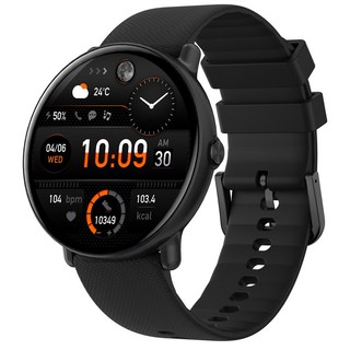 WAPIK 통화가능 스마트워치 Y6 1.43인치 AMOLED 대화면 한글지원, GPS + 블루투스, 3.6cm, 블랙