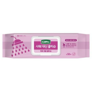 디펜드 샤워 대신 물티슈 캡형 50매 X1팩 /간병전용물티슈 /목욕대용물티슈 /물티슈 /캠핑용 /여행용, 1개