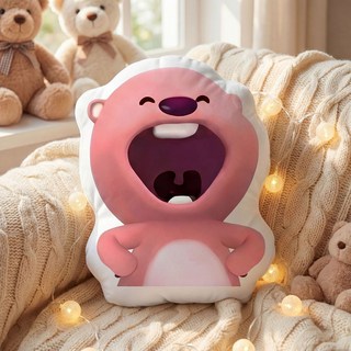 Loopy 異形造型抱枕，卡通床頭沙發靠墊，生日禮物, 1個, 大笑60