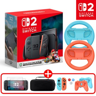 닌텐도 스위치2 마리오 카트월드 번들+액세서리 풀세트+조이콘 핸들 레드블루 호환용 2입