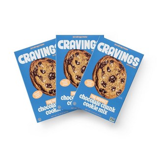 Cravings by Chrissy Teigen 초콜릿 칩 쿠키 믹스 비건 12개 만들기 10.2cm(4인치) 초콜릿 청크 쿠키 446.8g(15.6온스) (3팩)