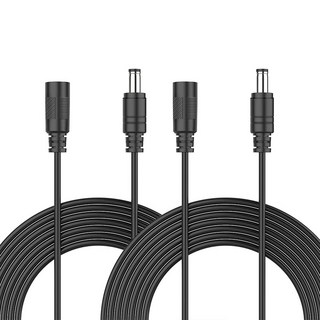 DC 아답터 전원 연장케이블 단자외경 5.5 mm 단자내경 2.1 mm, 1개, 블랙색상, 1m