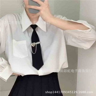 新款韓版黑色領帶女搭配學院風免打結水鑽蝴蝶結JK領結裝飾, 款式9黑色