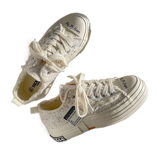 여성 캐주얼 통굽 스니커즈 트위드 여성화 셀럽당 K0678-KR