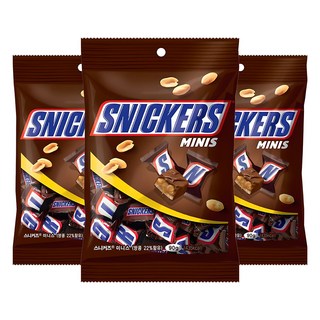 SNICKERS 士力架 迷你花生巧克力, 90g, 3袋