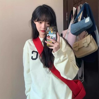 C字母圓領衛衣 美式學院風 情侶款 上衣