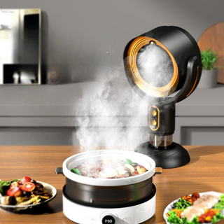 無線迷你桌面抽油煙機 燒烤火鍋專用 高效淨化室內油煙 客廳烤肉神器 享受清新烹飪體驗, 金色, 桌面抽油煙機, 可自行安裝