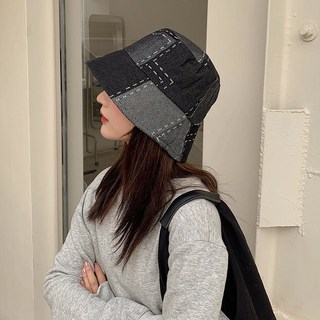 時尚百搭帽子女牛仔漁夫帽，潮牌百搭遮陽防曬，時尚復古大頭圍嘻哈顯臉小盆帽，小眾帽子