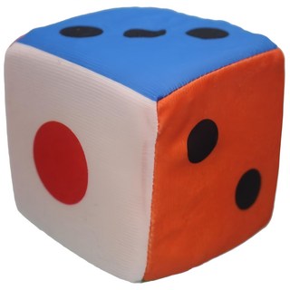 10cm 海綿骰子 鈴鐺骰子 4吋骰子 布骰子 安全骰子 泡綿骰子 毛絨布數字甩子 海綿色子, 多色, 1個