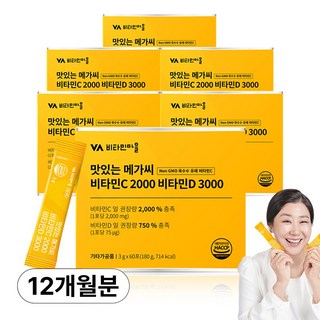 비타민마을 맛있는 메가씨 비타민C 2000 비타민D 3000, 180g, 6개