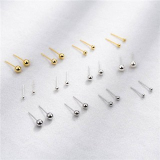 S925純銀圓珠耳釘 小銀豆耳飾 養耳棒耳骨釘 女耳釘 洗澡睡覺不用拆