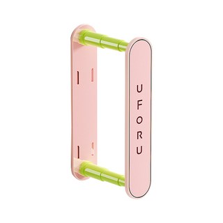 UFORU 衣架收納架 壁掛式衣架整理架 伸縮折疊設計, 粉色【無痕貼安裝】, 1個