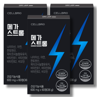 메가스트롱 3박스 3개월분 만성피로 옥타코사놀 블랙마카 L아르기닌, 3개, 60정