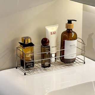 리쥬아 스텐 샴푸랙 거치선반 1단, Atype 실버