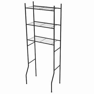 拜爾家居 三層馬桶置物架 浴室置物架 層架 浴室架 毛巾架 衛生紙架, 馬桶架-黑色,可貨到付款, 1個