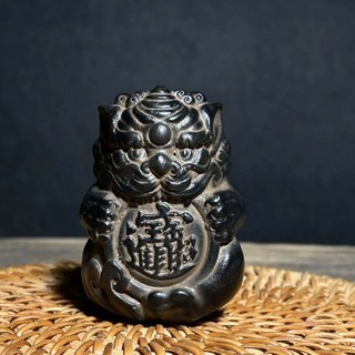 復古新中式招財進寶貔貅擺件 火山石材質 可愛做工細緻 尺寸:高6cm 長4.5cm 實心, 如圖所示, 1個