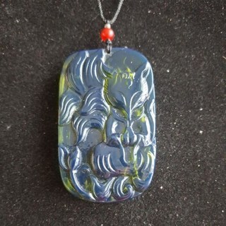 墨西哥藍珀九尾狐墜飾